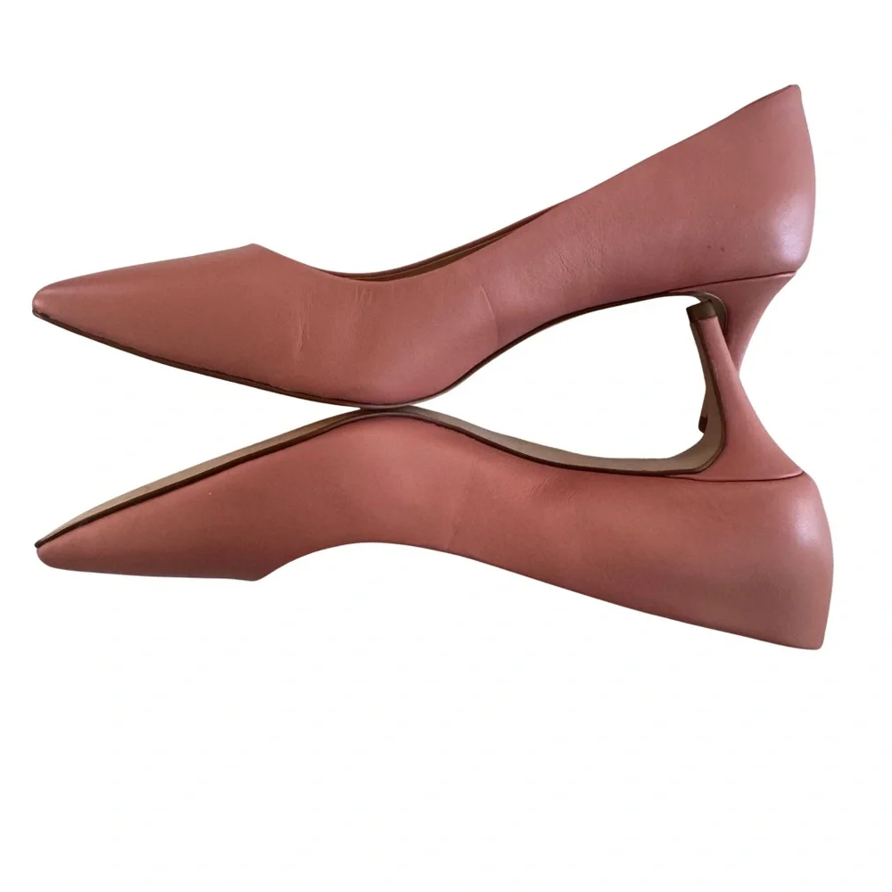 Louise et Cie Dusty Rose Pink Pointed Toe Kitten Heel Leather Pumps Size 8M - Picture 5 of 8